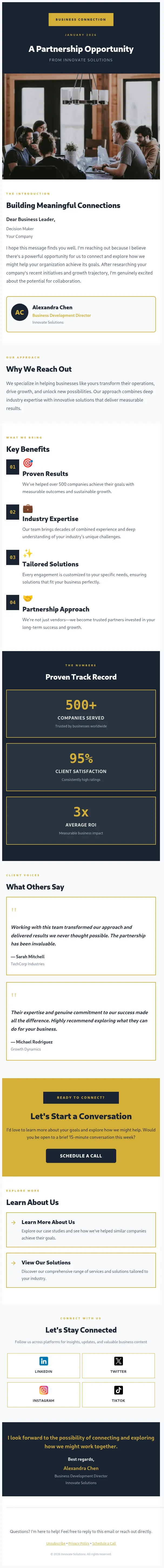 Sales Cold Outreach Introduction Email