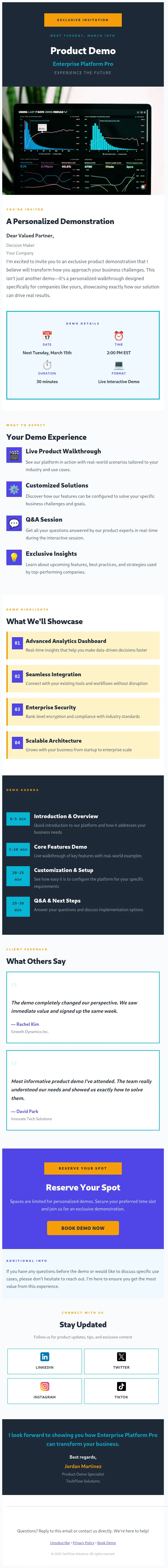 Sales Product Demo Invitation Email