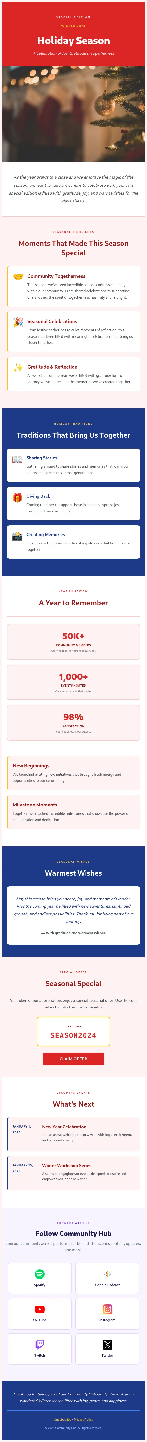 Seasonal/Holiday Special Edition Email