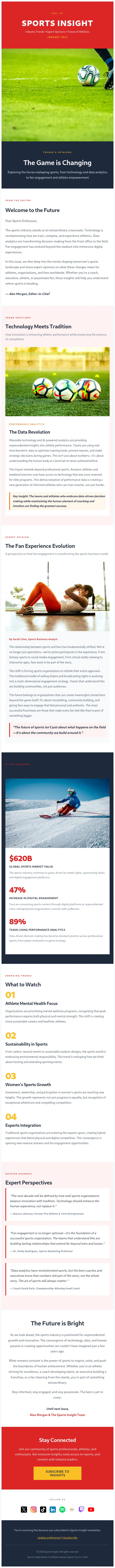 Sports Industry Trends & Opinions - Editorial Newsletter